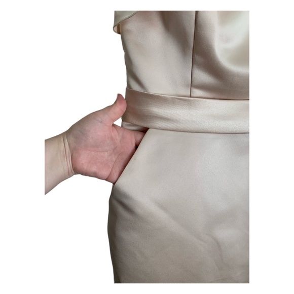 Bari Jay Dress - Formal Gown - Size 8 - Cream One Shoulder - Picture 5 of 7